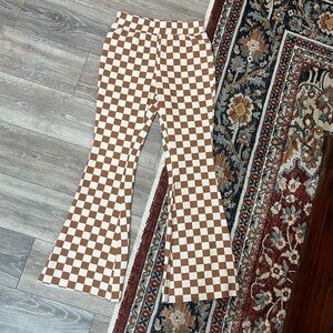 Burnt Orange & White Checkered Sweatpants